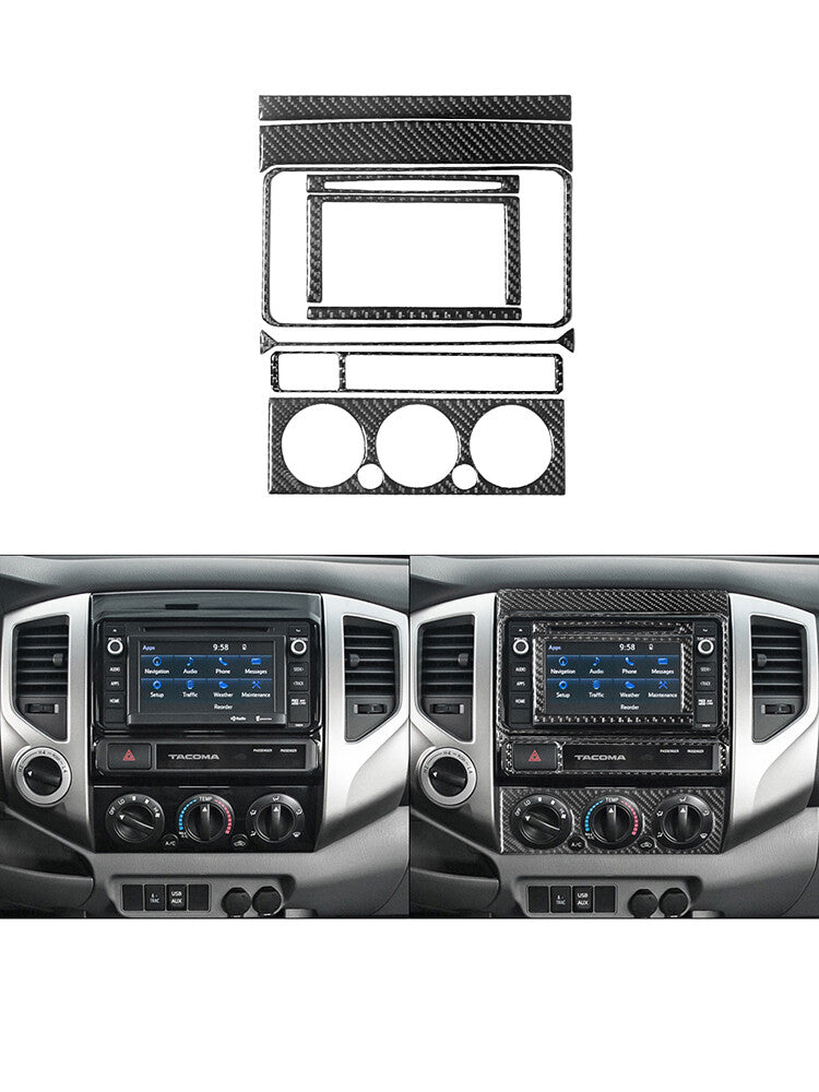 for Toyota Tacoma 2012-2015 9Pcs Central Control Type-C Trim Cover Carbon Fiber