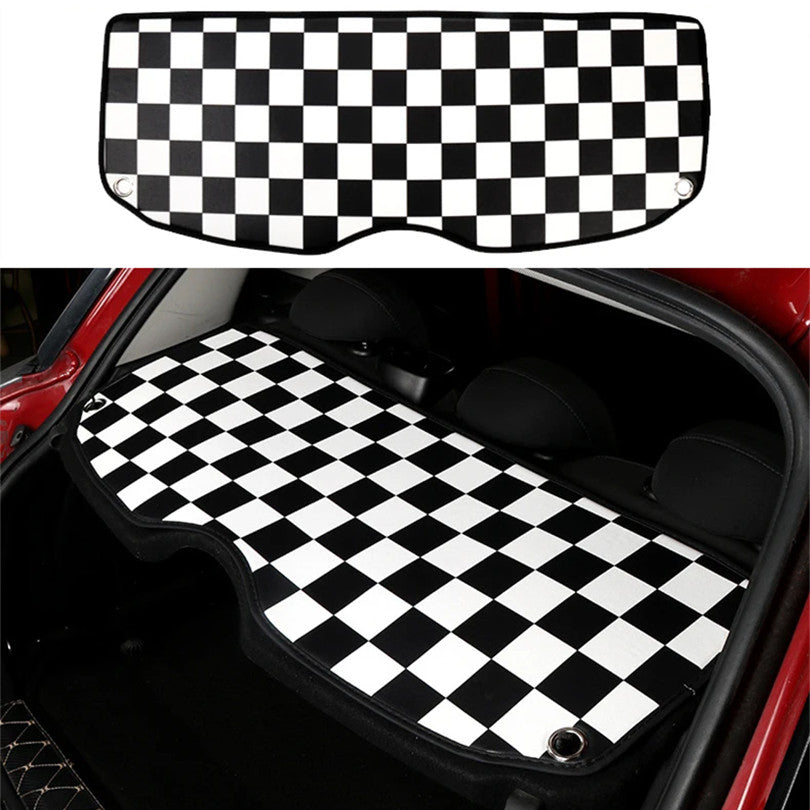 Fit for MINI COOPER F55 Checker Rear Trunk Cargo Cover Pad Decorative Mat Accessory