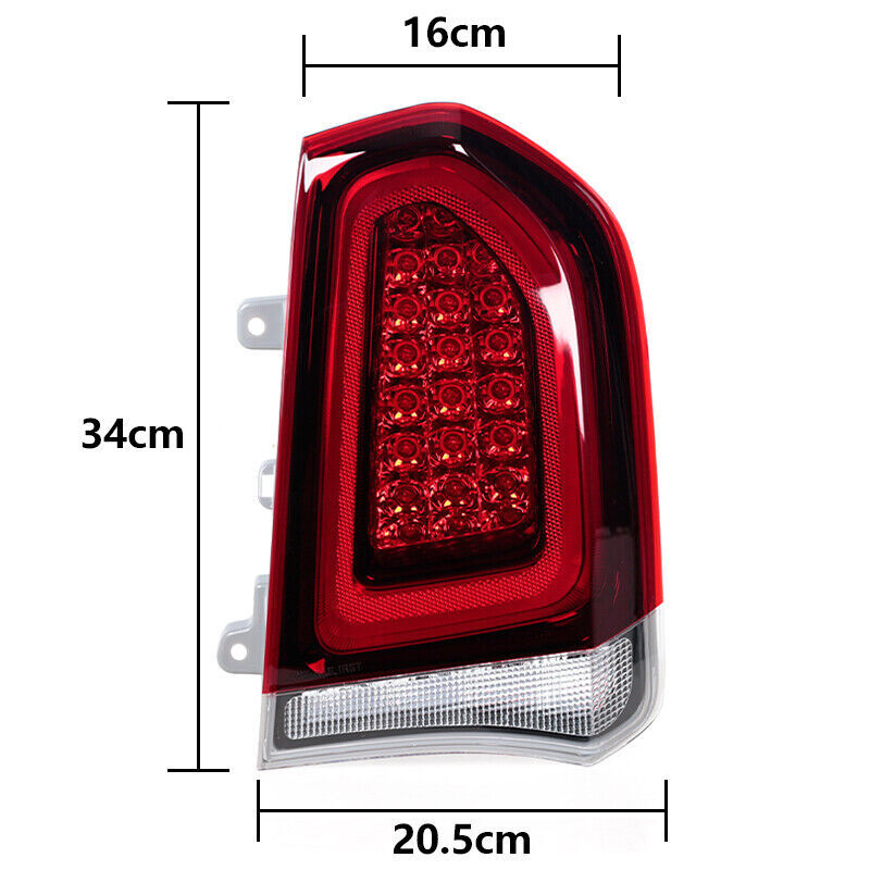 One-piece set of right-side black taillights for Chrysler 300 2015-2023 LED turn signals.