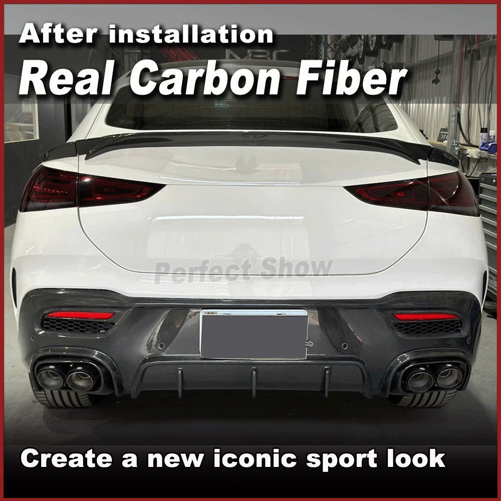 for Benz W167 GLE450 GLE53 GLE63 2020-2023 REAL CARBON Rear Bumper Diffuser Lip