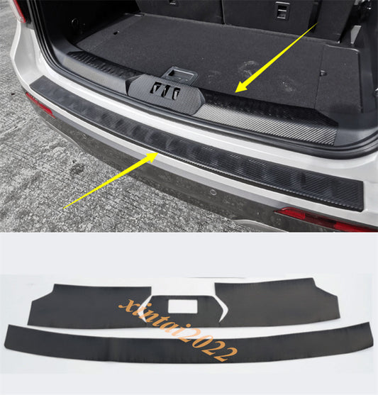 for ford  Explorer 2020-2021 Leather Rear Bumper Protector Trunk sill Plate Cover