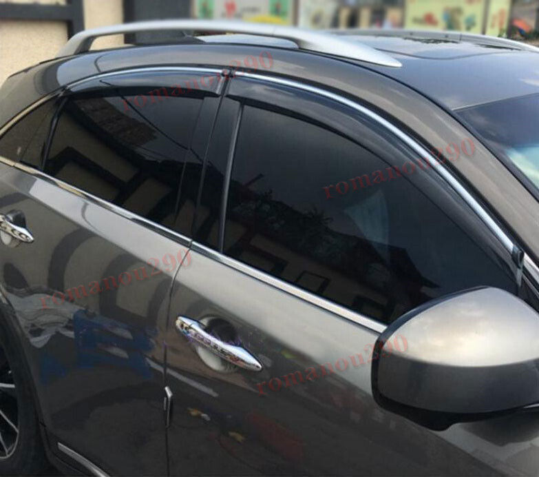 for Infiniti FX35 2009-17 Smoke Side Window Visors Sun Rain Guard Vent Deflector