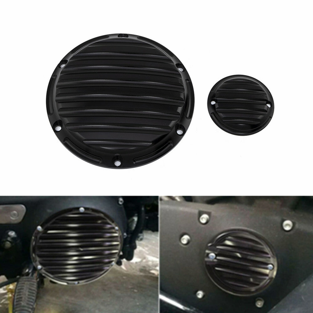 Black CNC Nostalgia Derby Timer Cover for Harley Sportster XL 1200 883 2004-2015 Q