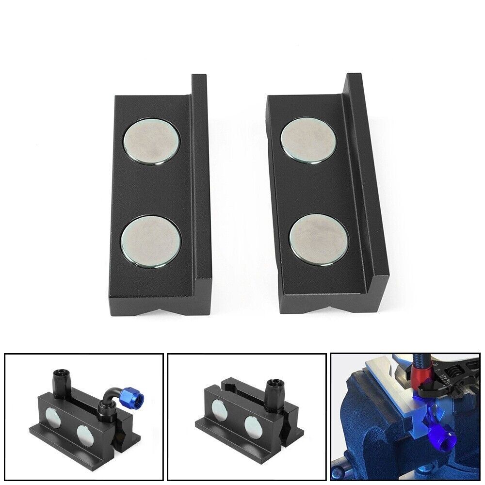 1 Pair Aluminum Vise Jaws fits For Holding AN Fitting Adapter Length 101mm 4 Q