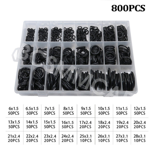 800x O Ring Set Assorted Black Rubber Seals Sink Tap Washer Plumbing Air Gas