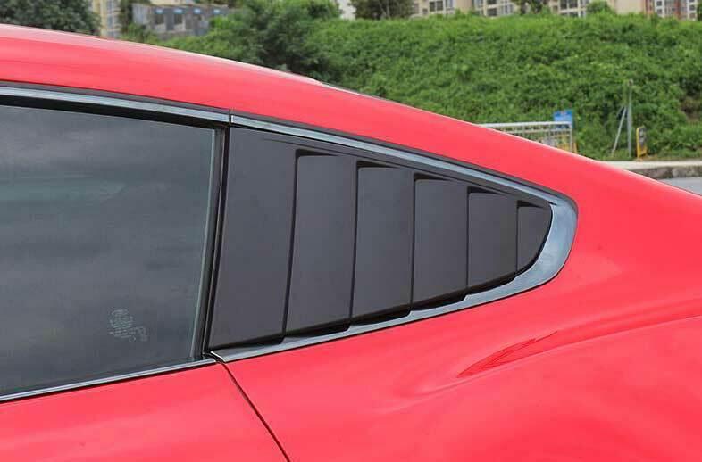 for Ford for Mustang 2015-2022 MP Matte Black Rear Side Window Quarter Louver Cover