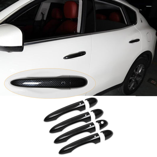 Carbon Fiber Look ABS Door Handle Cover Trim for Maserati for Levante Ghibli 16-21