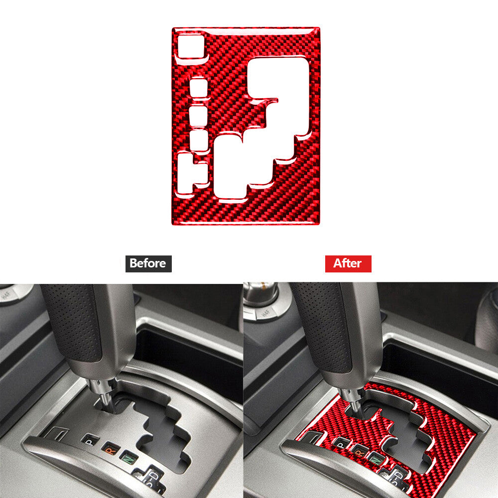 Red Carbon Fiber Interior Gear Shift Panel Cover for Subaru Forester 2013-2018 v