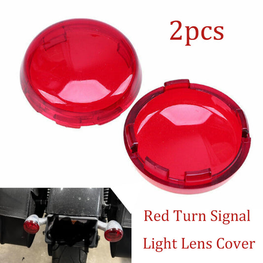 2-Pack Red Turn Signal Lens Caps for Harley Softail Sportster XL Road King n
