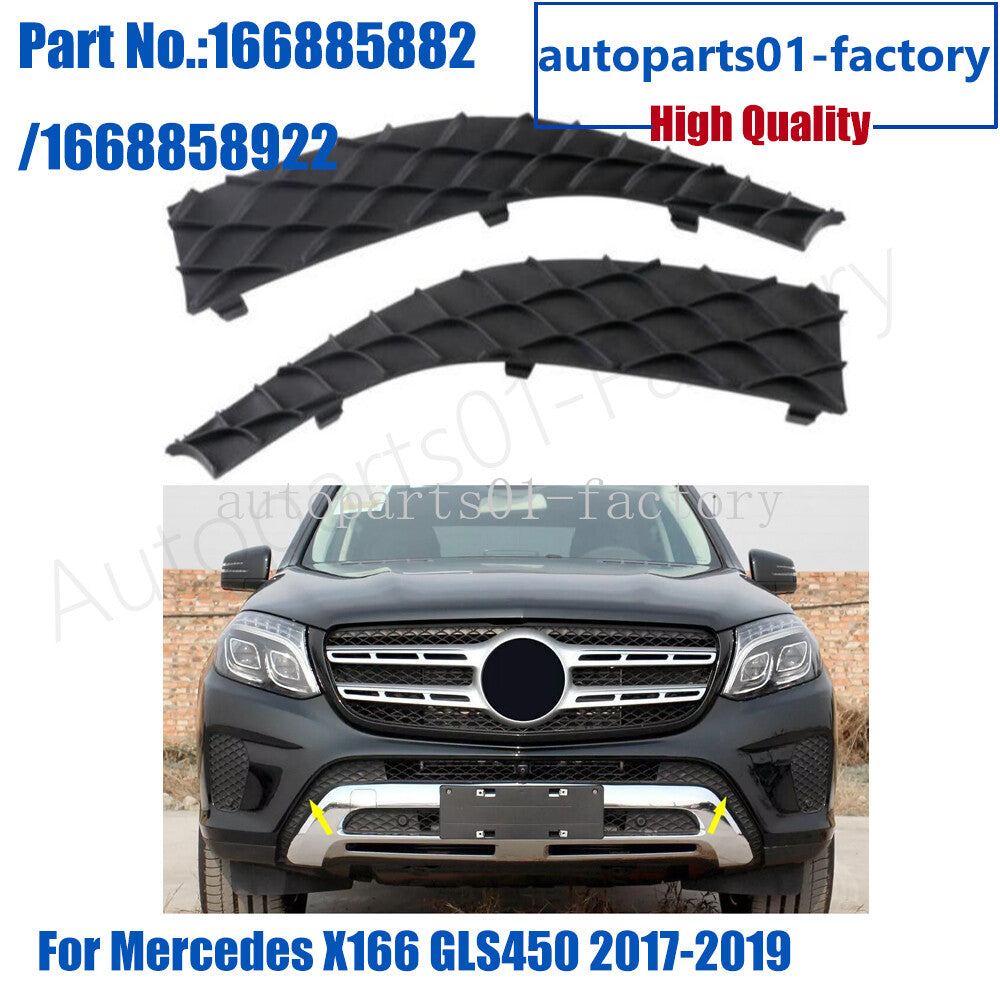 1Pair LR Front Bumper Cover Grille for Mercedes-Benz X166 GLS450 2017-2019