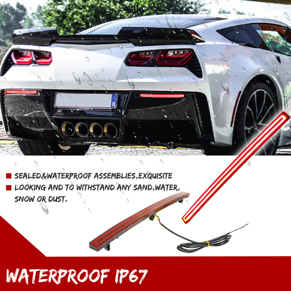Suitable for Corvette C7 2014-2019 rear bumper reflector red LED light kit- v