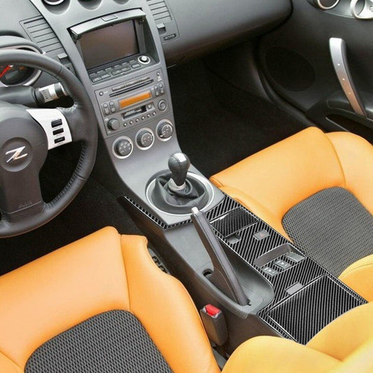 4pcs Carbon Fiber Center Control Decorative Trim Cover For 350Z 03-05 New n