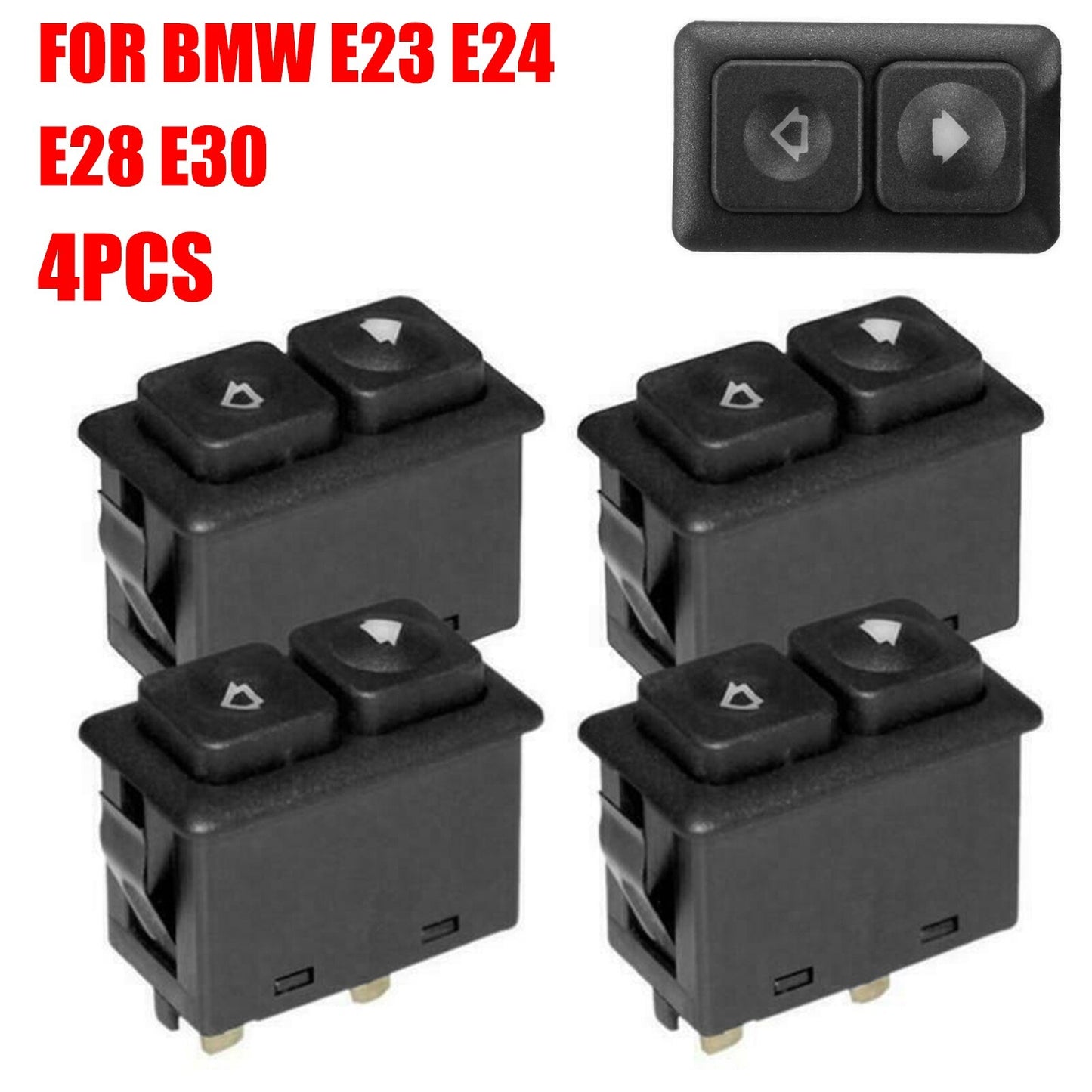 fit for BMW E23 E24 E28 E30 61311381205 4Pcs 5 PIN Illuminated Power Window Switch