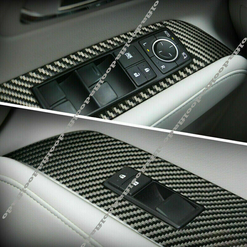for Lexus RX270 350 450H 2009-2015 Carbon Fiber Window Lift Panel Switch Trim 4X