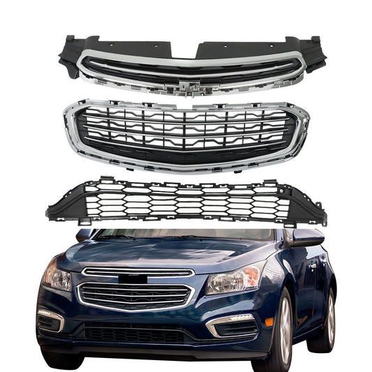 3-piece black plastic front bumper grille lower cover for 2015 for Cruze n