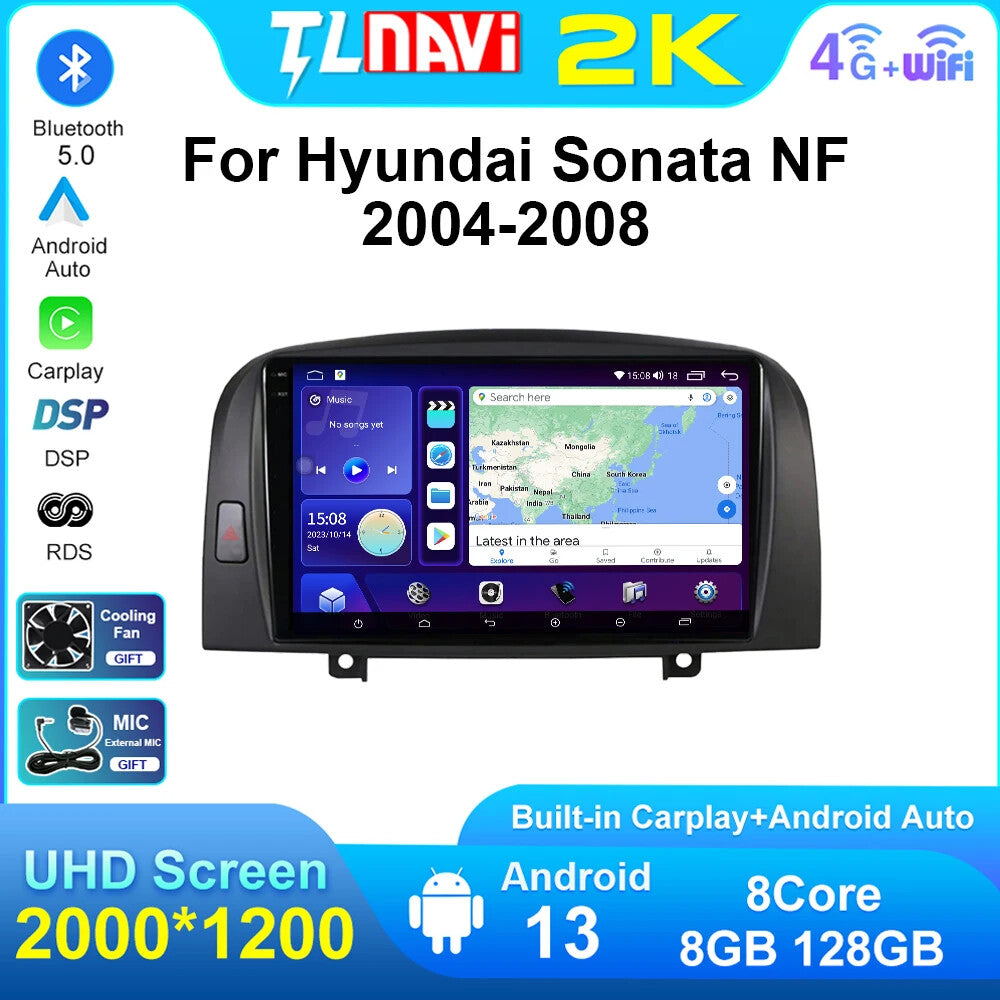for Hyundai Sonata NF 2004-2008 Car Radio CarPlay GPS Stereo Video Player Screen
