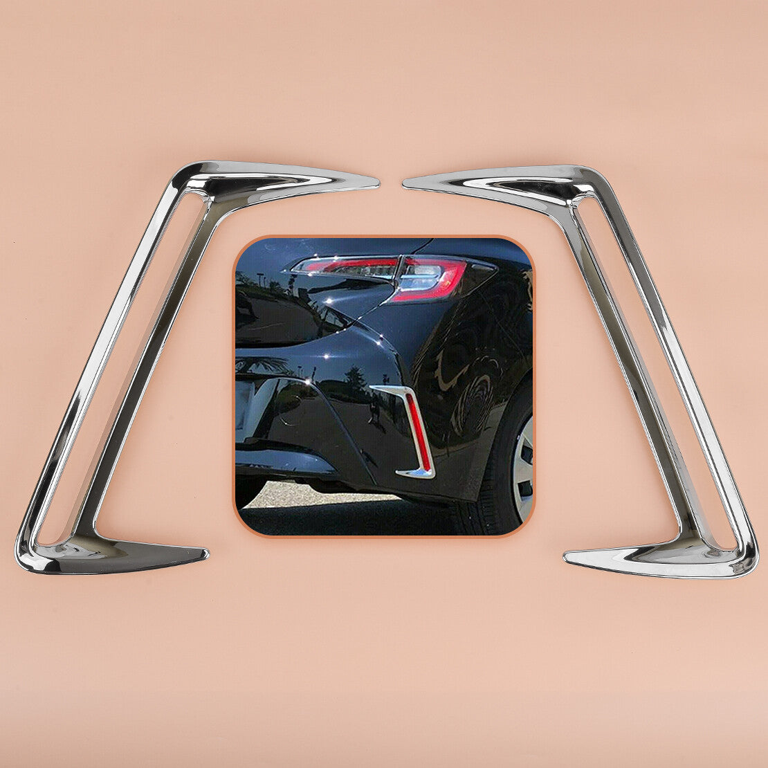 2pcs Rear Fog Light Cover Trim Frame Decor Fit for Toyota for Corolla Hatchback