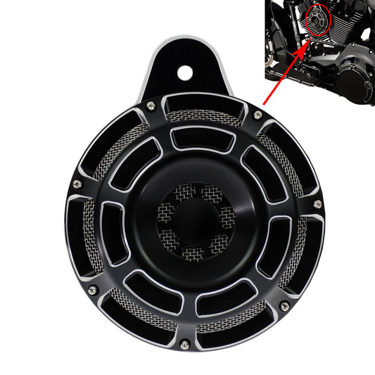 Black CNC 110dB Horn Speaker Cover for Harley Big Twin Touring Electra Glide 91+