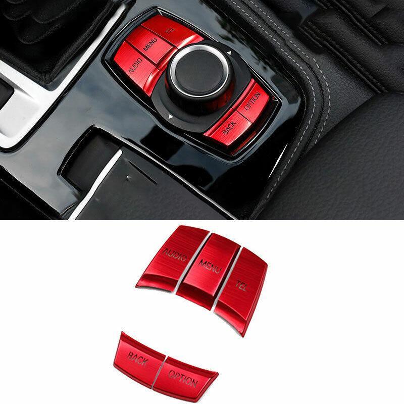 Center Console Switch Trim Decoration for BMW 3 4 Series GT 2013-18 Red Aluminum