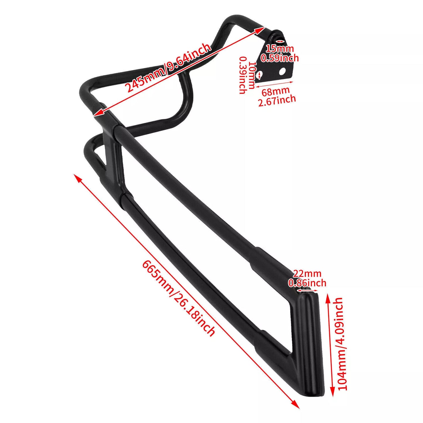 Black saddlebag railings suitable for Harley Touring Electra Road Glide 2014-2024. n