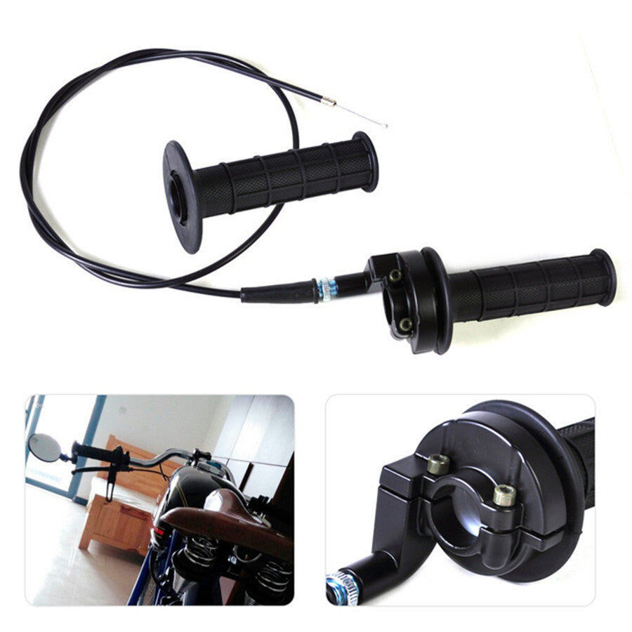 Motorcycle Pit Dirt Bike ATV 7/8 Handlebar Hand Grips Throttle Cable Assembly Q