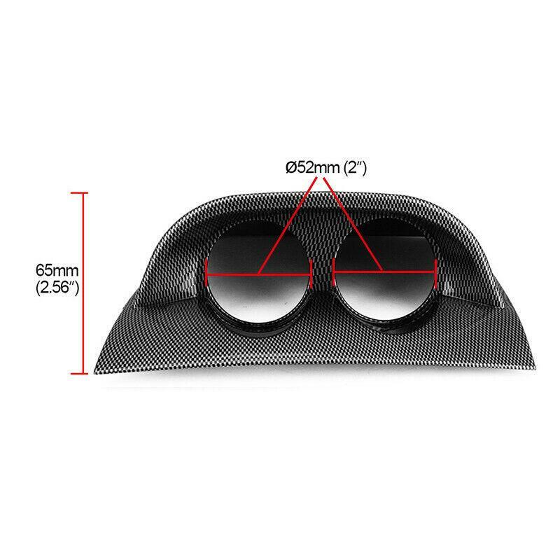 Carbon fiber automotive universal 2-hole instrument panel bracket protective cover 2 52 mm - n