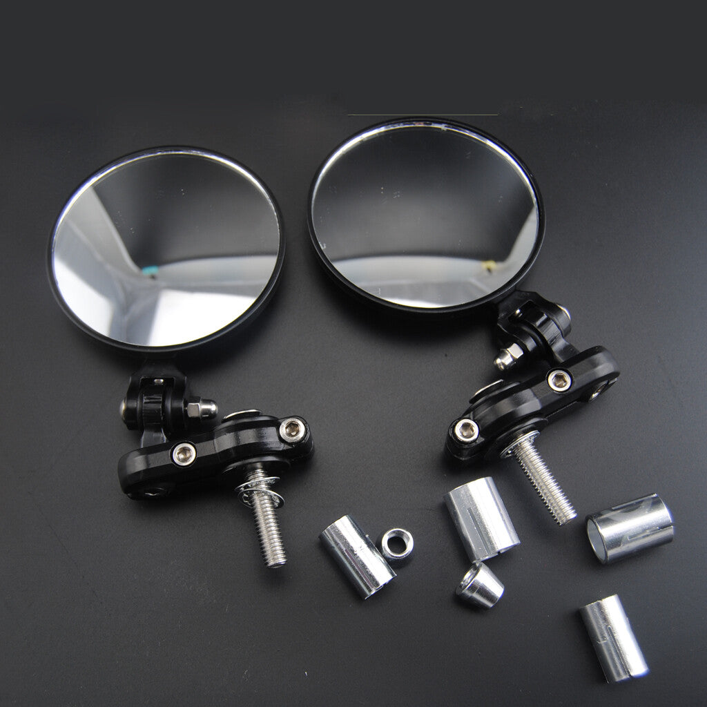 Round Mirrors Handlebar Wing Foldable Mirrors Aluminum Handle Bar End Rearview