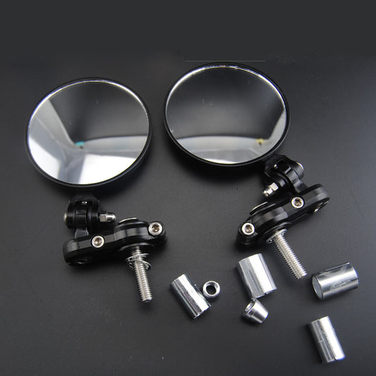 Round Mirrors Handlebar Wing Foldable Mirrors Aluminum Handle Bar End Rearview