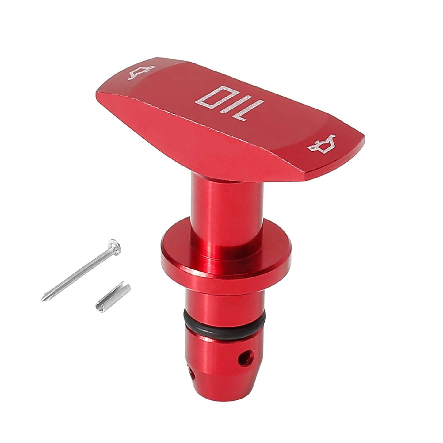 Red Billet Aluminum Oil Dipstick Handle fits MOST for Chevy , for Ford , for Dodge , for Jeep V8