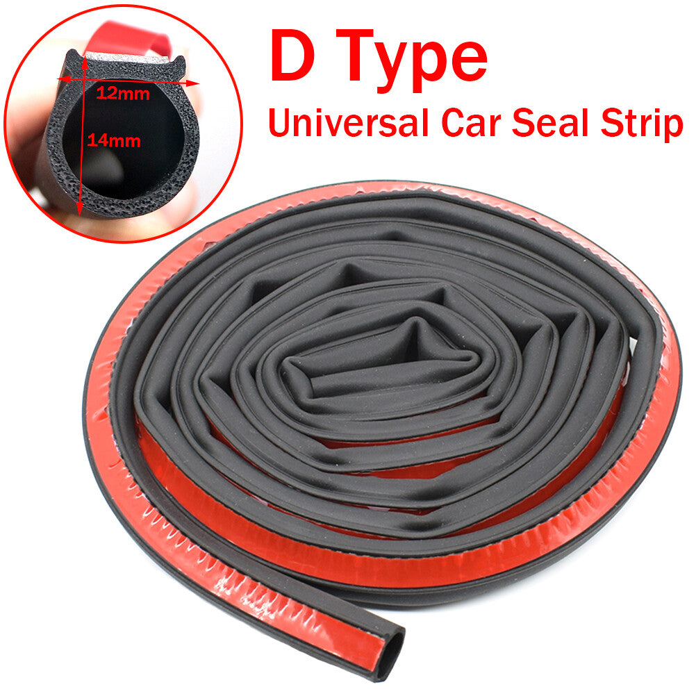 2m D - type car door gasket rubber seal self-adhesive sealing tape car door window