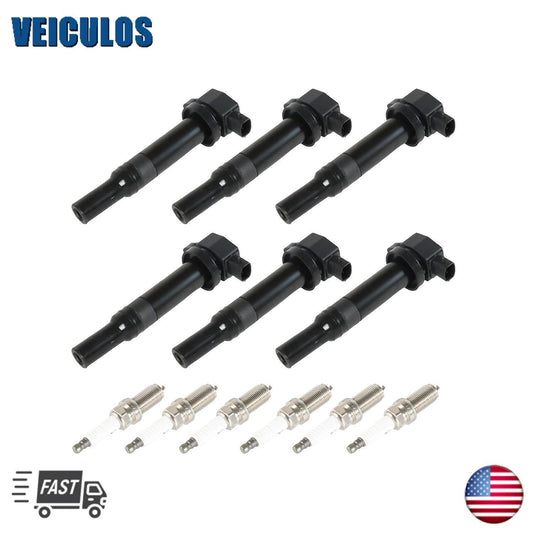 6X Ignition Coil  Platinum Spark Plug for 2007-2009 for Hyundai Santa Fe V6 UF558