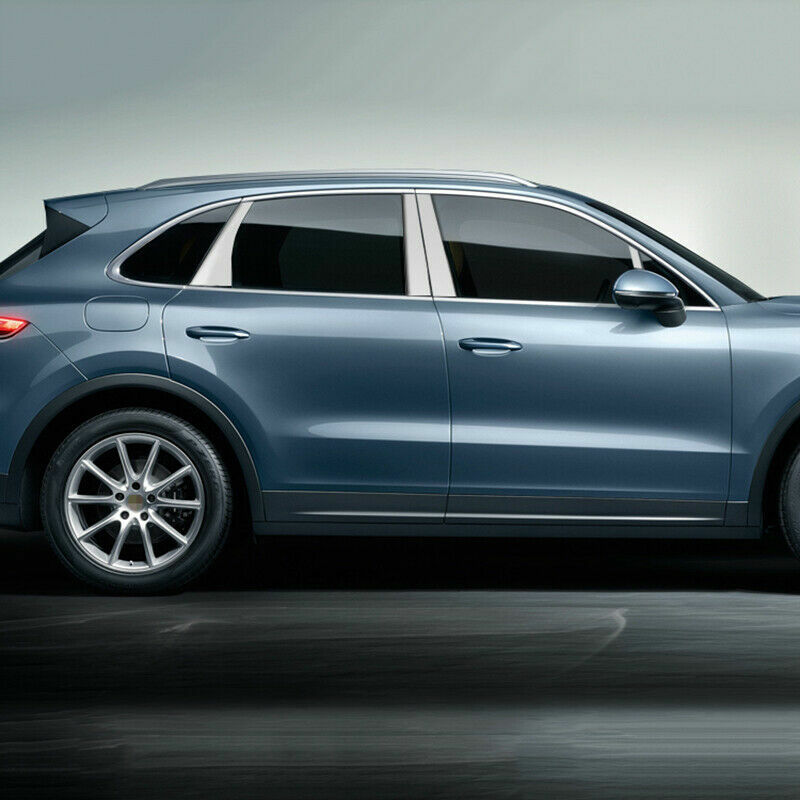 Silver Full Window Sill FramesPillar Panel Covers for Porsche for Cayenne 2019-2023