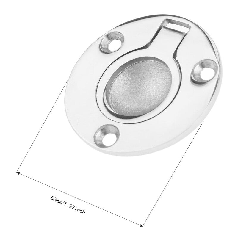 3-piece ship loading ring hatch 1.97-inch round flush latch marine embedded handle - n