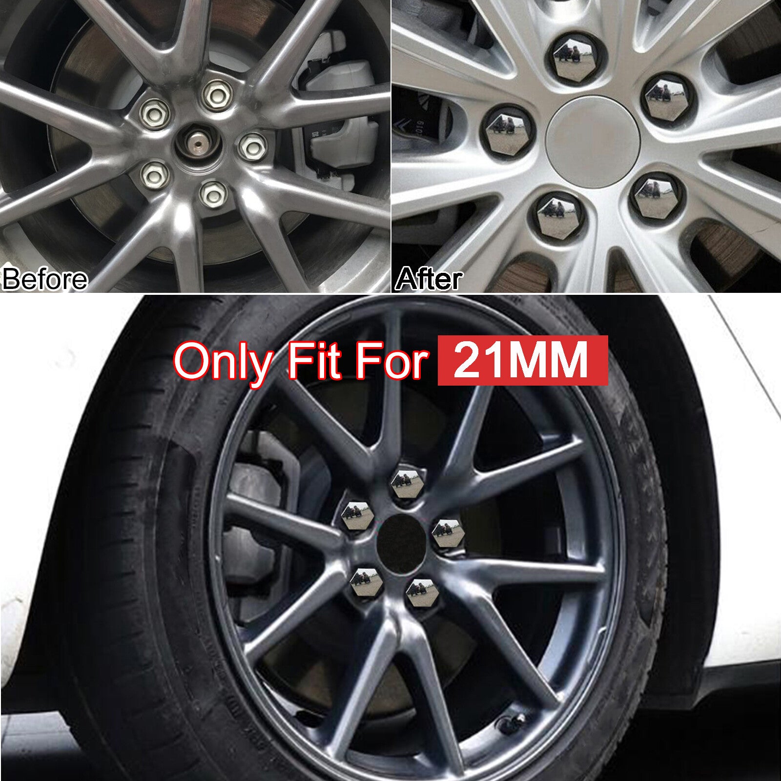 Chrome wheel bolts nuts bolts caps cover for Tesla Model 3/S X Y de Q