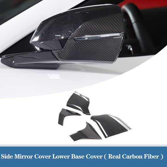 Carbon fiber side mirror cover lower base cover for C8 for Corvette 2020 - 2023 Coupe