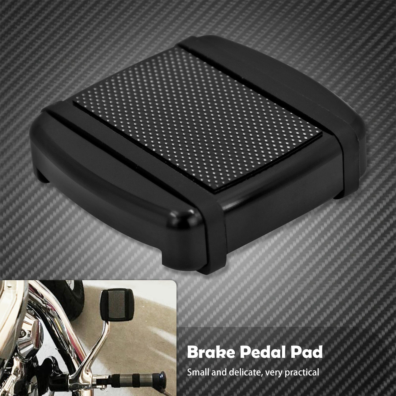 Small Non-Slip Brake Pedal Pad Cover Fit for Harley Softail FX 1984-2017 Dyna 17