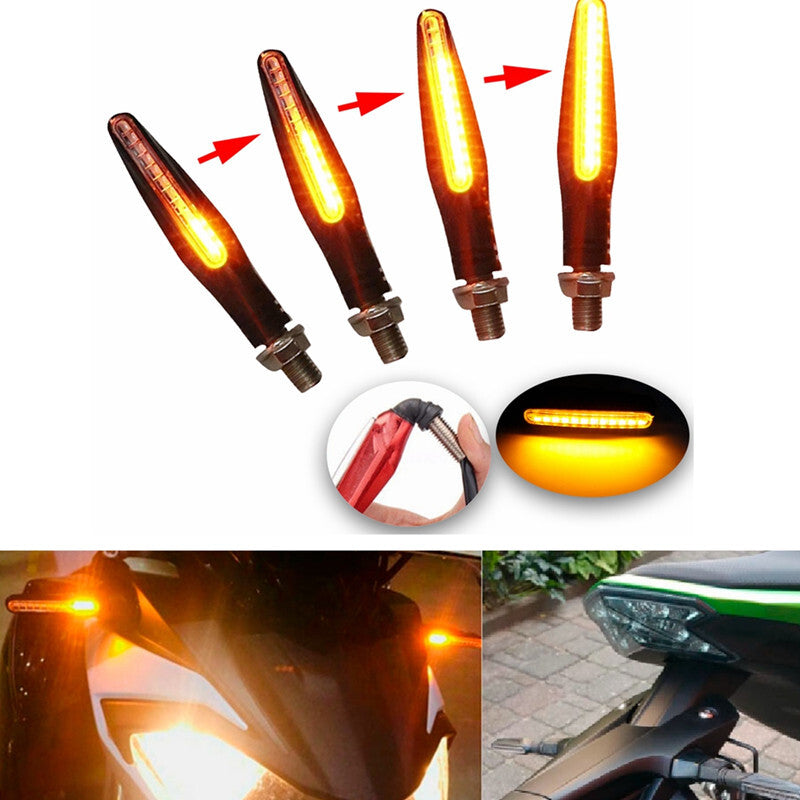 4pcs Motorcycle Turn Sequential Signals LED Blinker Flowing Water Flashing Light