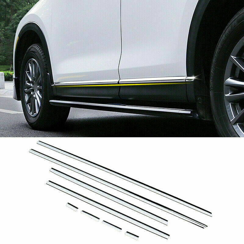 8x for Mazda CX-5 2017-2021 Chrome Steel Body Side Door Cover Molding Strip Trim