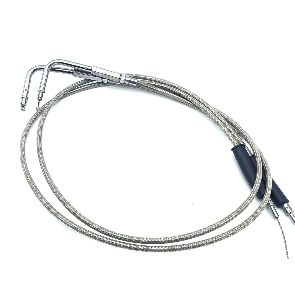 Silver 90cm 35-inch throttle cable kit for Harley Sportster XL883 XL1200- n