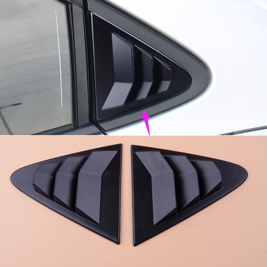 2Pc Side Window Quarter Scoop Louver Cover Fit for Toyota for Corolla Hatchback 2019