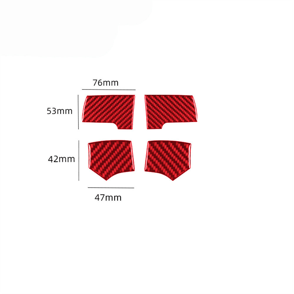 3X Red Carbon Fiber Driver Air Vent Cover Trim For 6Series F12 F13 2011-2018 v