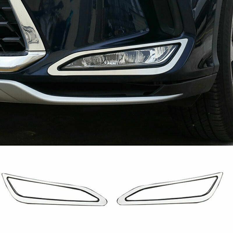 for Lexus RX350 450h 2020-2022 Front Bumper Fog Light Frame Chrome Cover Trim 2P