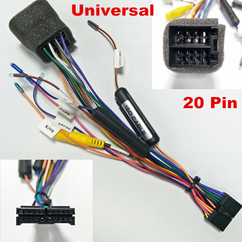 ISO wire harness connector adapter for 20-pin car stereo DVD radio lead knitting machine