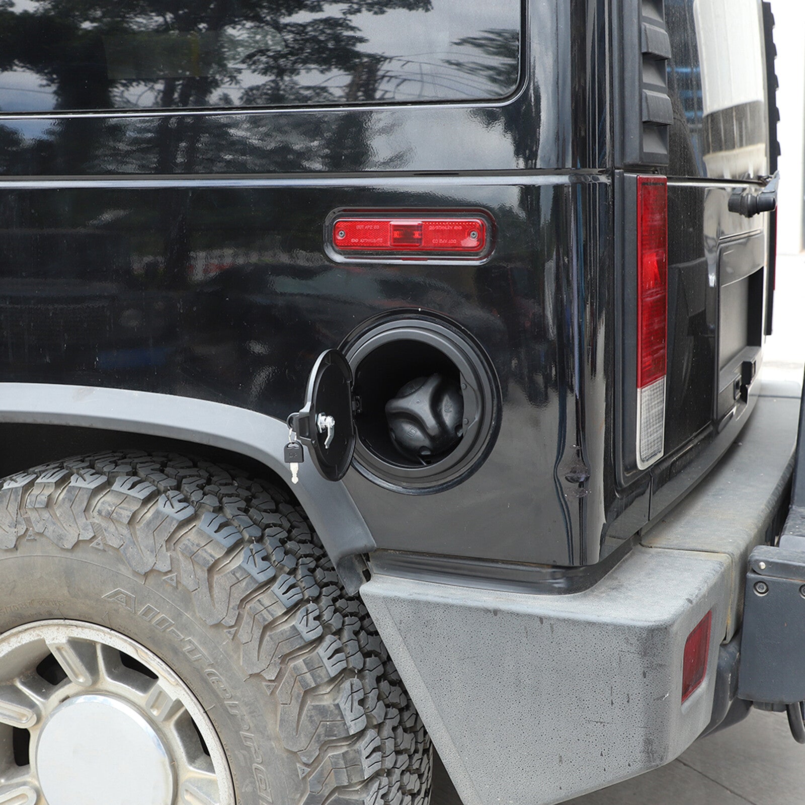 Alloy gas cap/fuel tank door lockable locking kit for 2003-2009 for Hummer H2