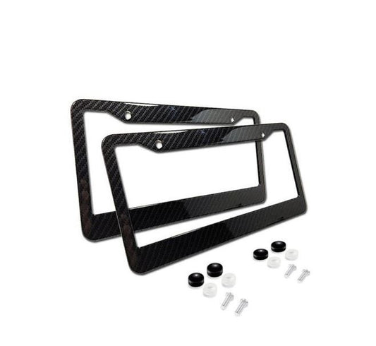 Suitable for VW license plate frame cover caps and trunk black carbon fiber