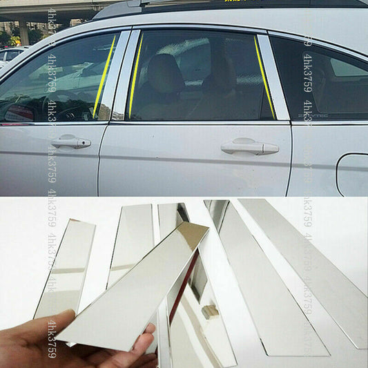 Chrome Pillar Posts for Honda CRV 2007-2011 6p Set Door Trim Mirror Cover Window
