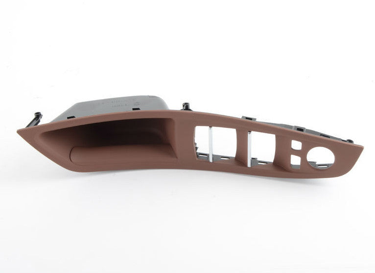 1-Piece Brown Front Left Inner Door Handle Recessed Grip Switch Panel for F10 n