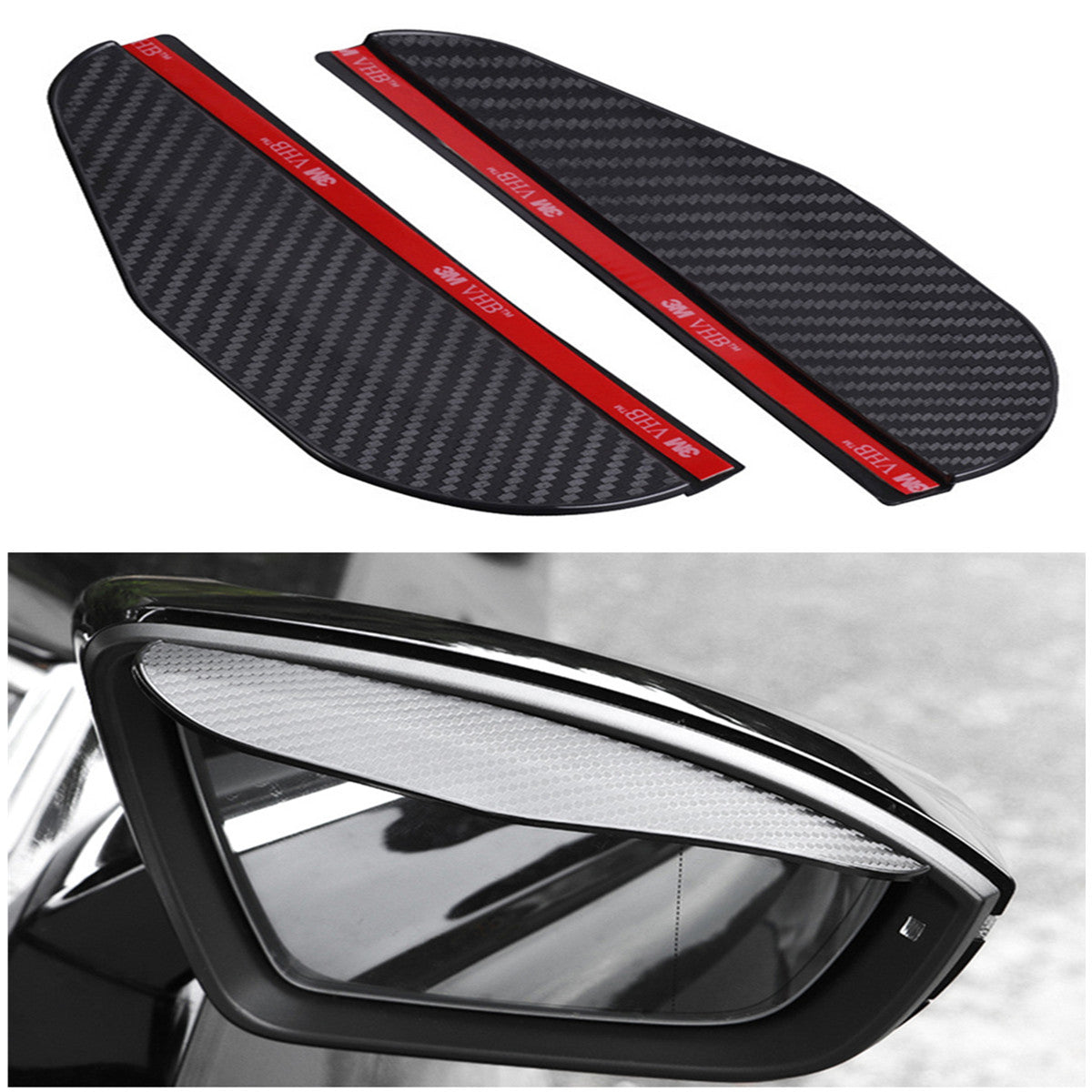Car Mirror Rain Visor Guard Accessories Rear View Sun Visor Fit For Auto Black