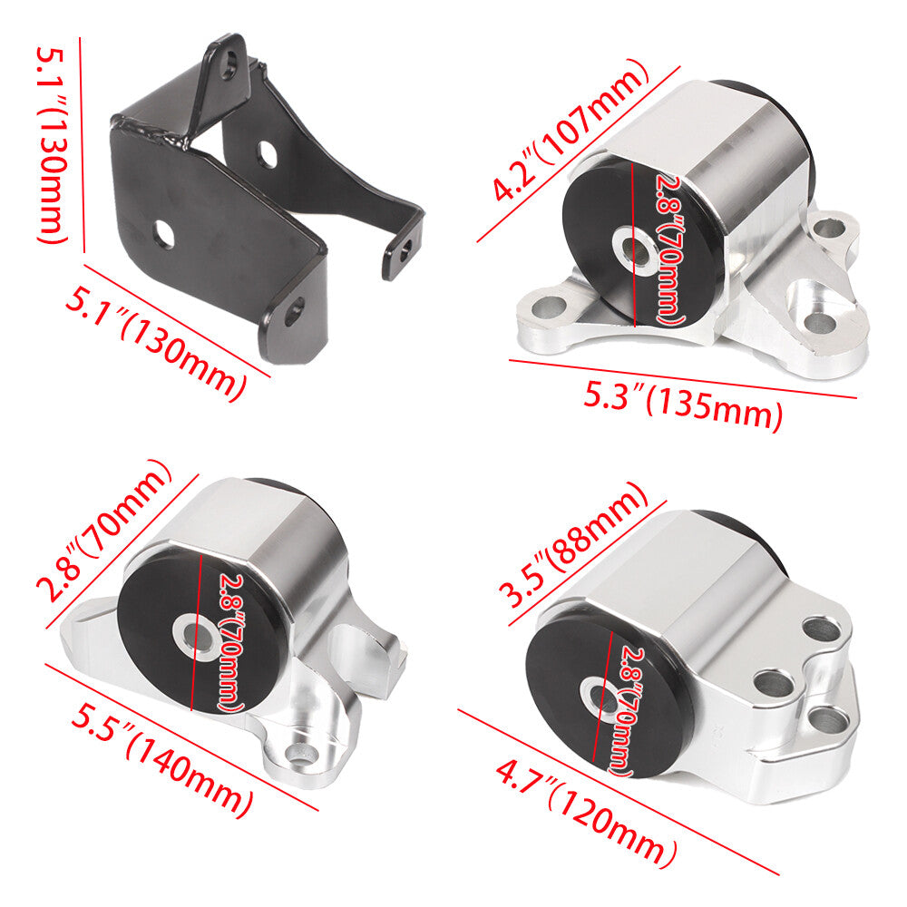 3-Bolt Engine Motor Mount Kit EK D15 D16 B16 B18 B20 B D Series for Honda for Civic Q
