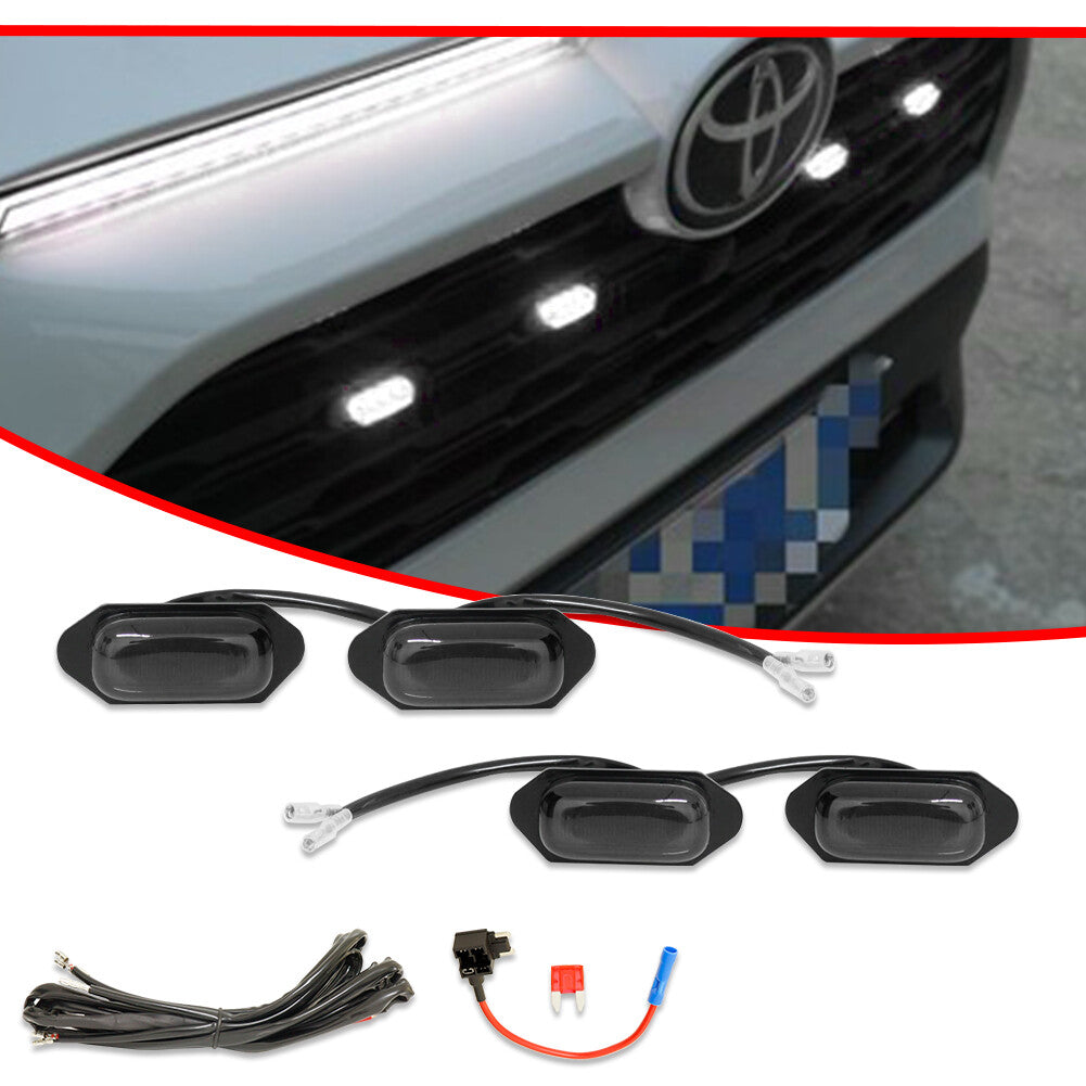 Smoke white style LED lights suitable for RAV4 2019+front grill/grille mesh- v